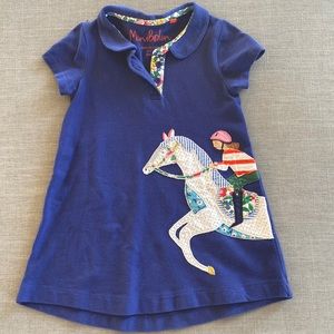 Girls Mini Boden Horse appliqué Polo Dress